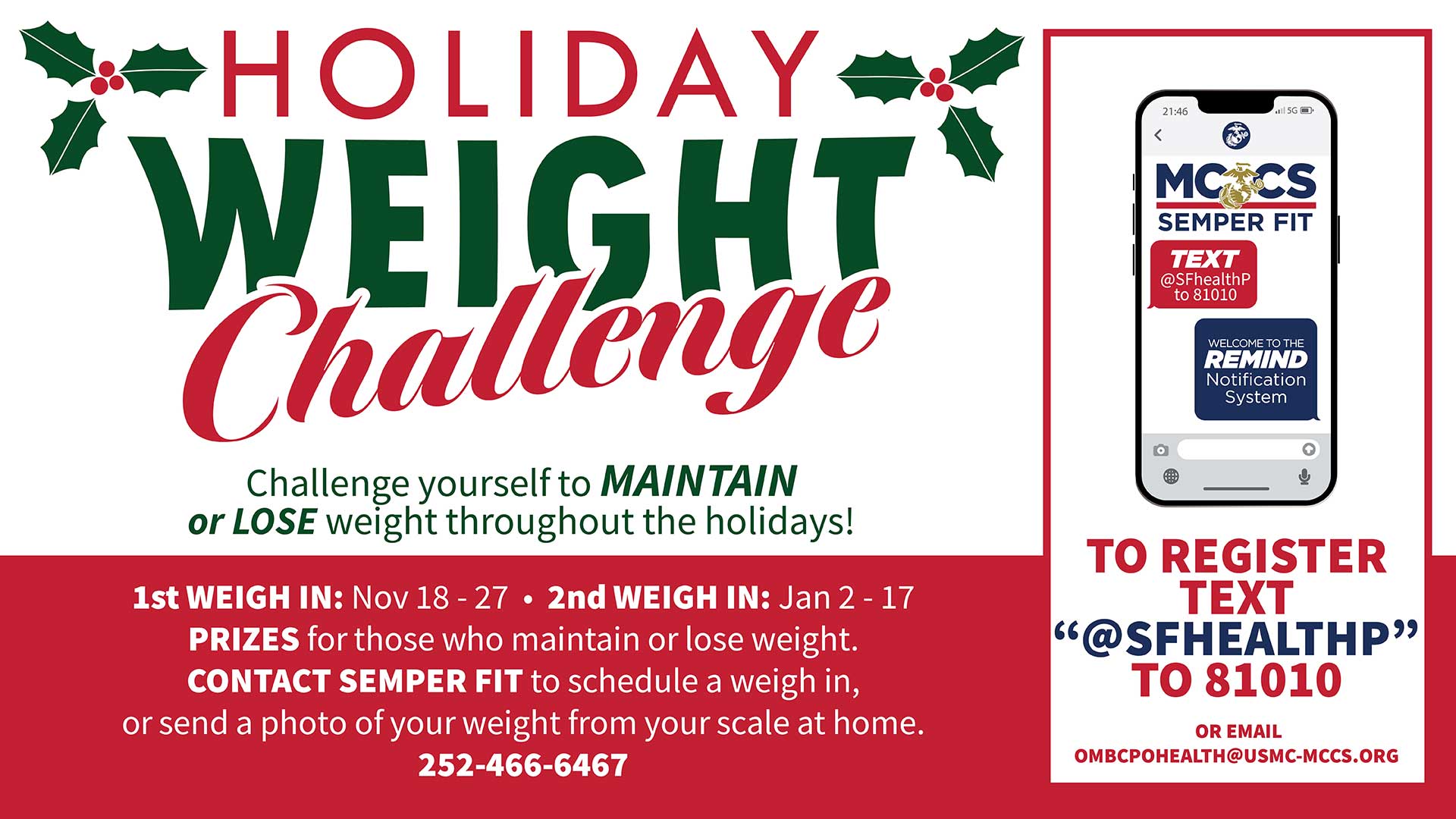 Holiday Weight Challenge