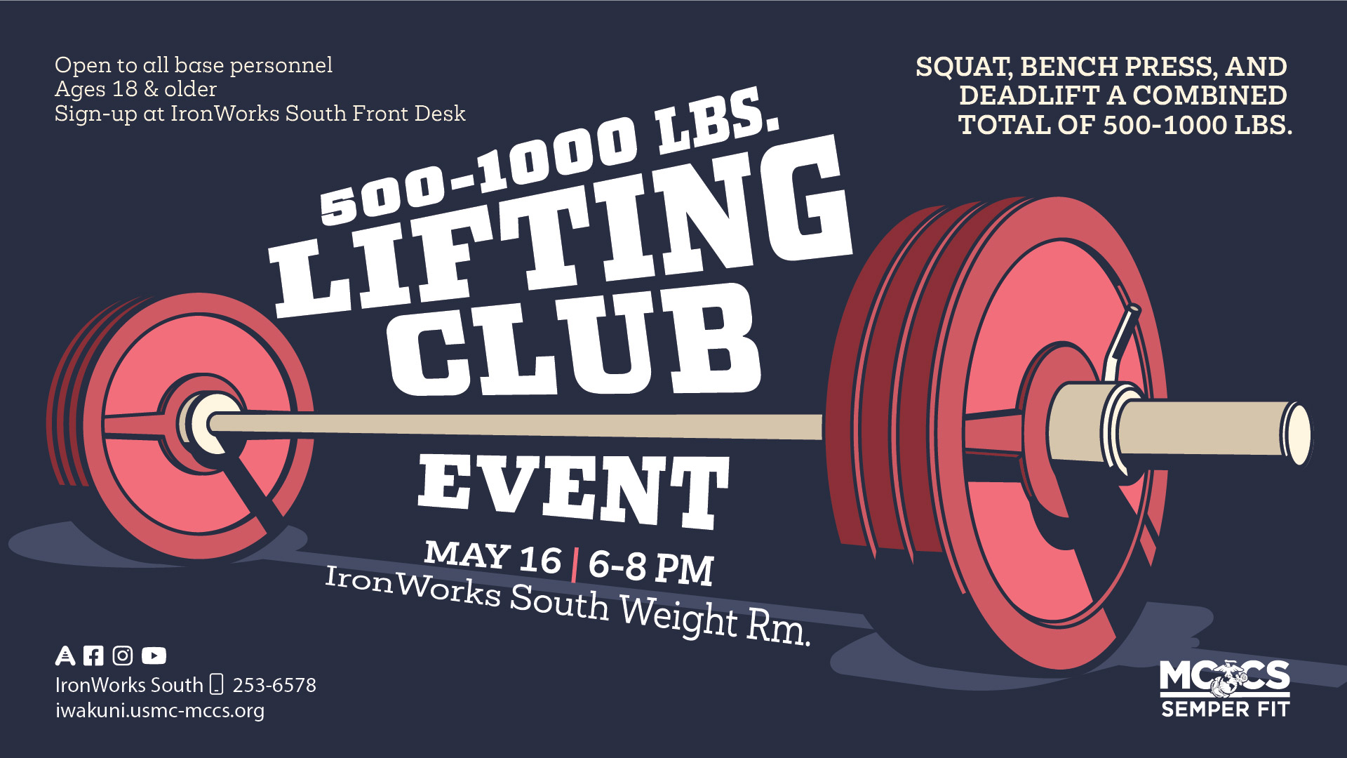 500-1000lb Lifting Club Event